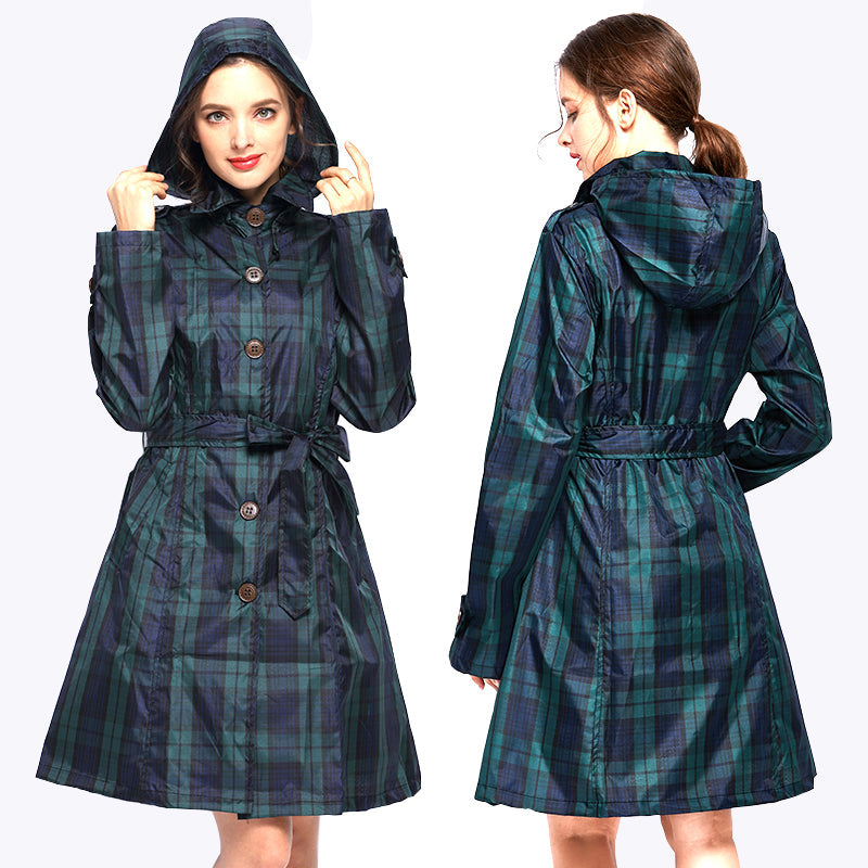 Felicity Robertson | Tartan Hooded Rain Coat Classic Plaid