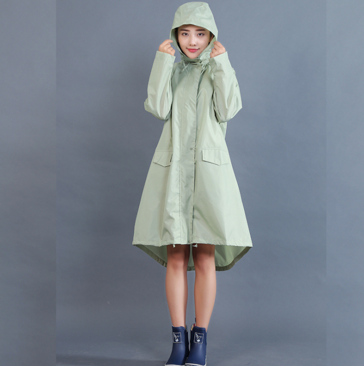 Daisy Harrison | Polka Dot Hooded Rain Mac in Navy