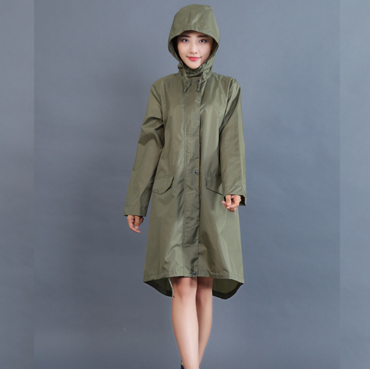 Daisy Harrison | Polka Dot Hooded Rain Mac in Navy