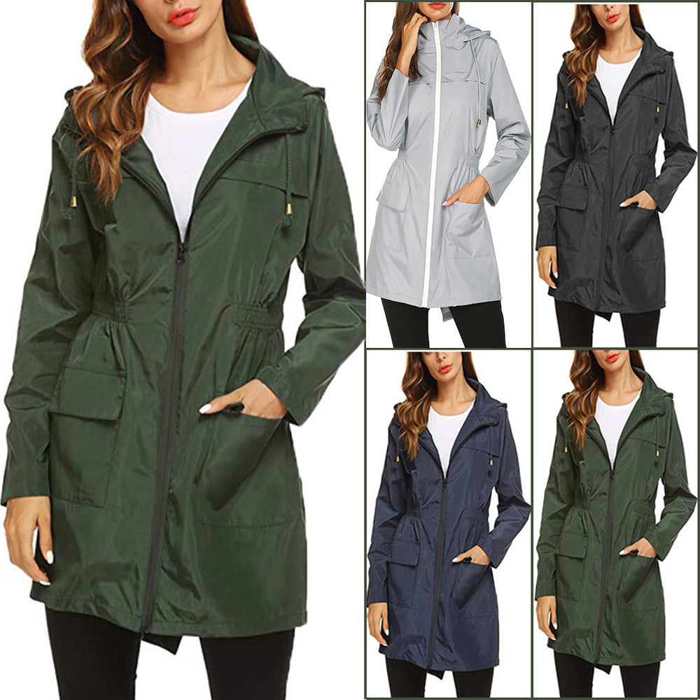 Imogen Walker | Hooded Raincoat with Drawstring Waist