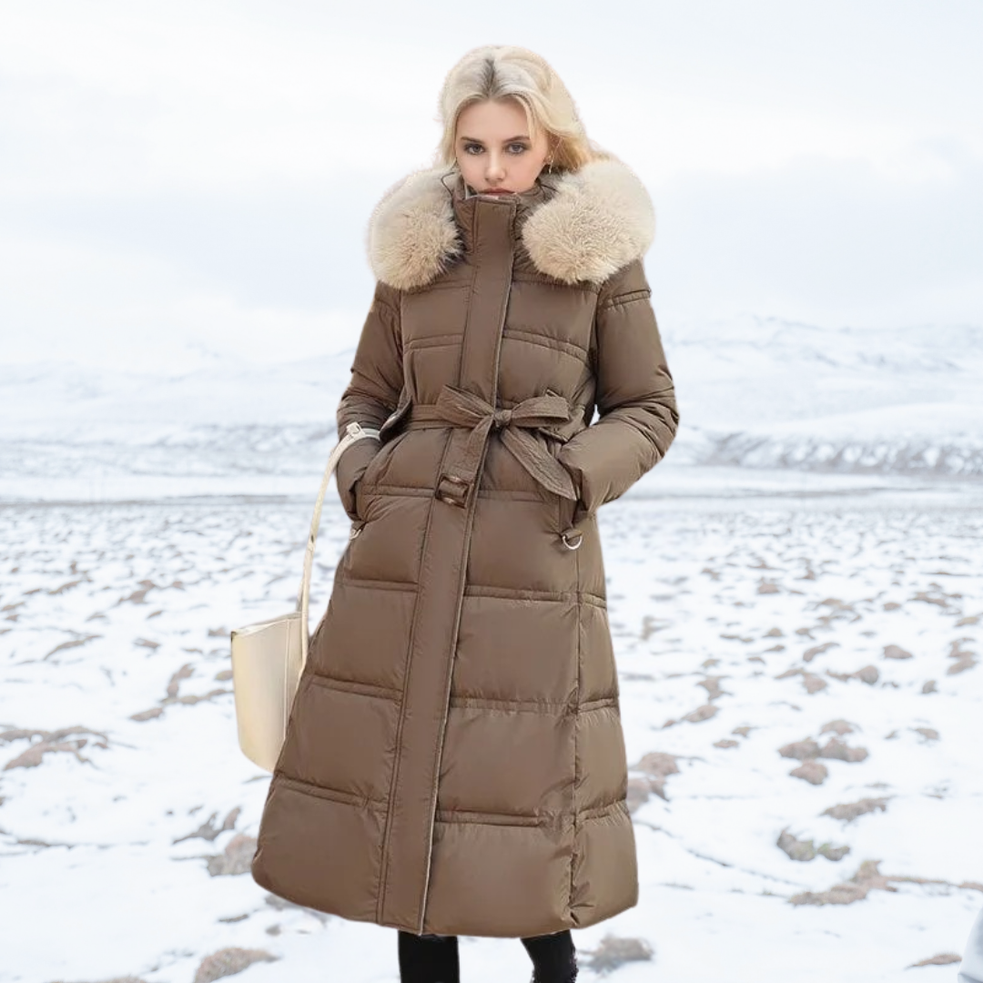 Manteau d’Hiver Long pour Femme avec Coupe Cintrée et Manches Longues | Idéal pour la Saison Froide