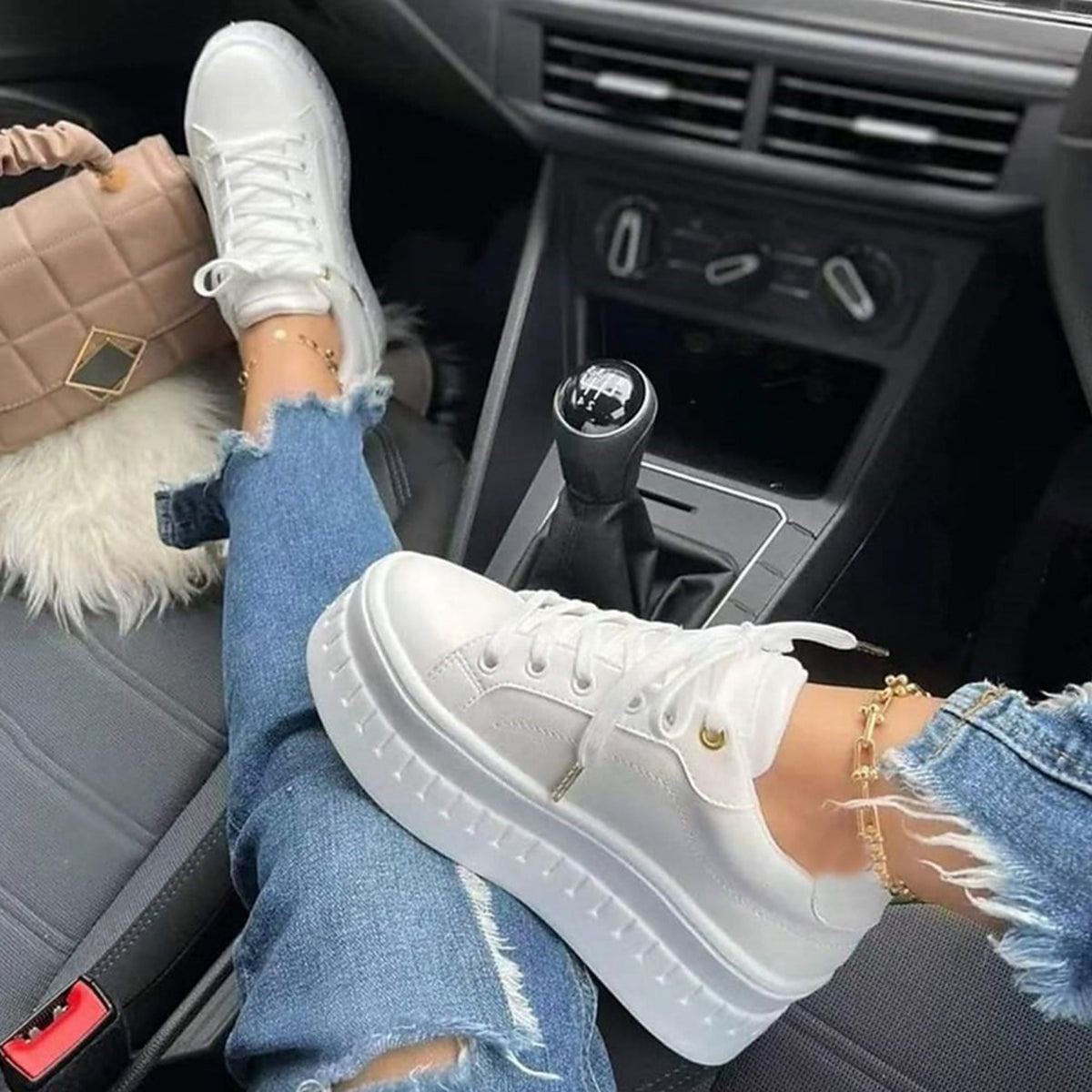 Kyriellé | Sneakers Mode Pour Femme | Semelle Épaisse