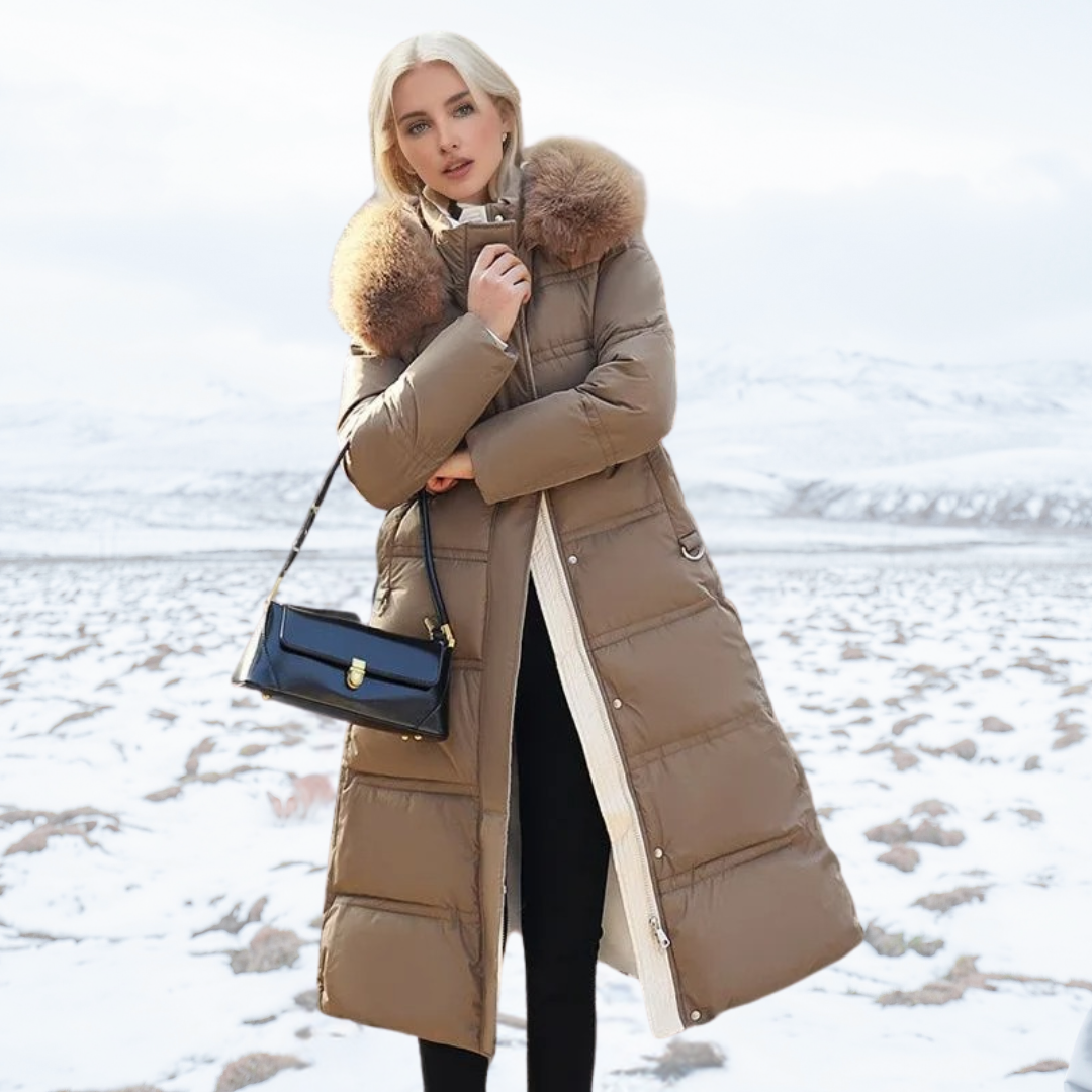 Manteau d’Hiver Long pour Femme avec Coupe Cintrée et Manches Longues | Idéal pour la Saison Froide