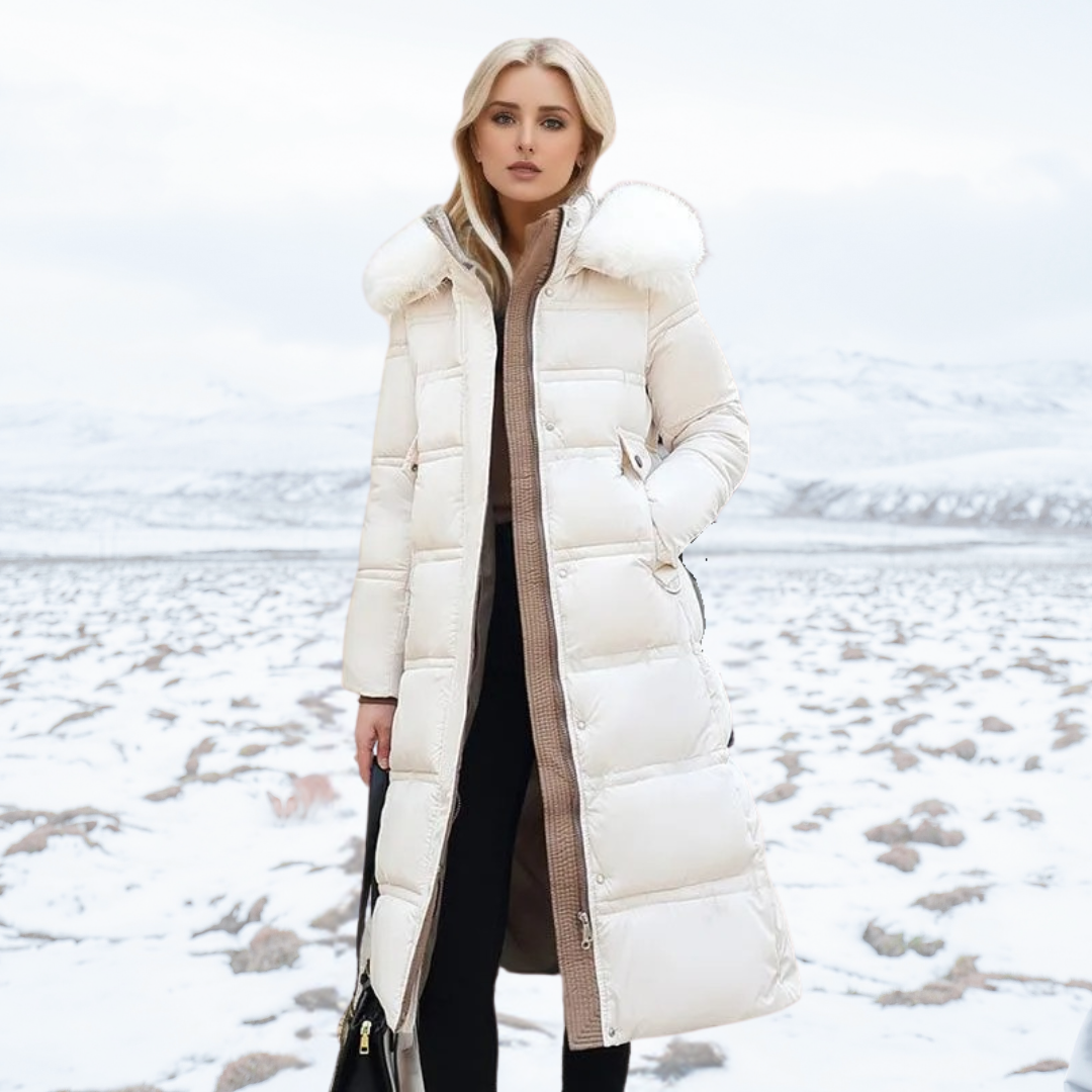 Manteau d’Hiver Long pour Femme avec Coupe Cintrée et Manches Longues | Idéal pour la Saison Froide