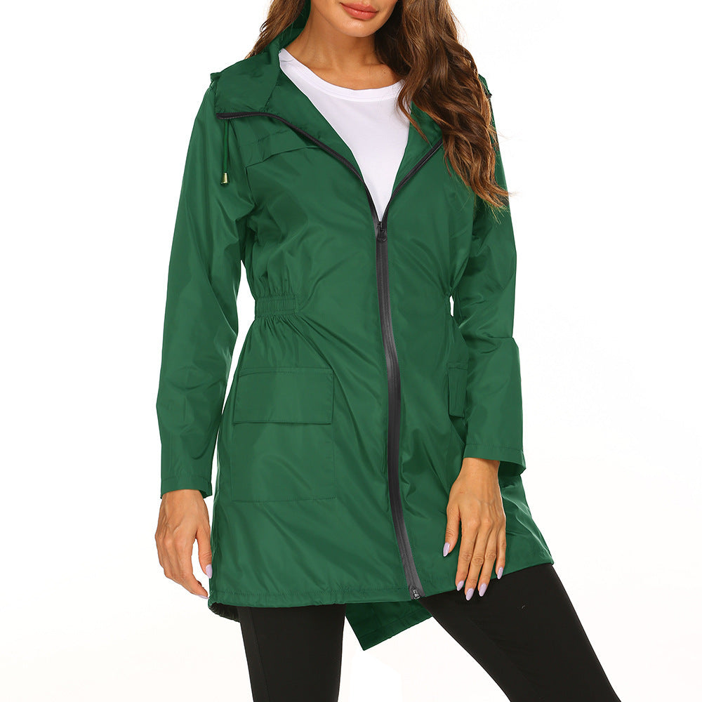 Imogen Walker | Hooded Raincoat with Drawstring Waist