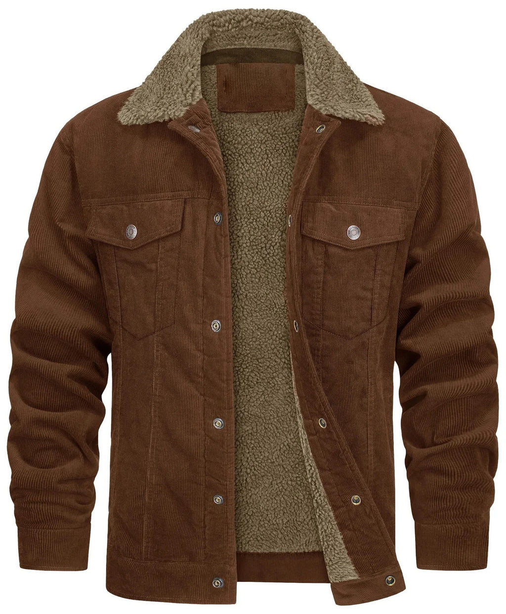 Tom Hollinger | Gefütterte Cordjacke mit Sherpa-Kragen