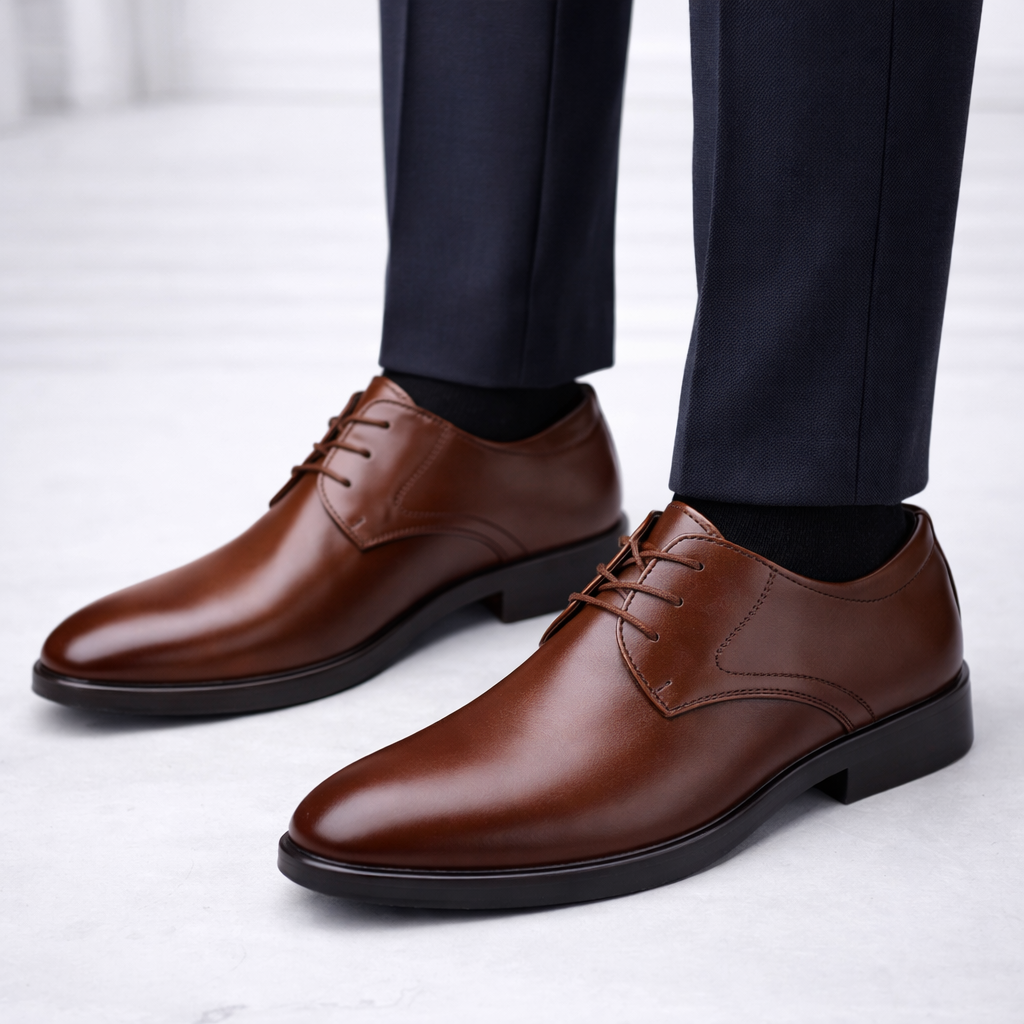 Buty męskie wizytowe | Sznurowane z matowym wykończeniem formalnym