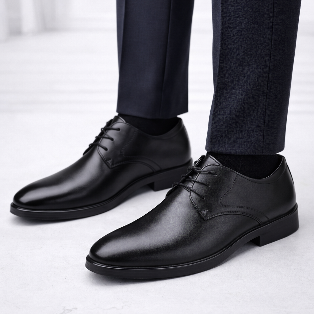 Buty męskie wizytowe | Sznurowane z matowym wykończeniem formalnym