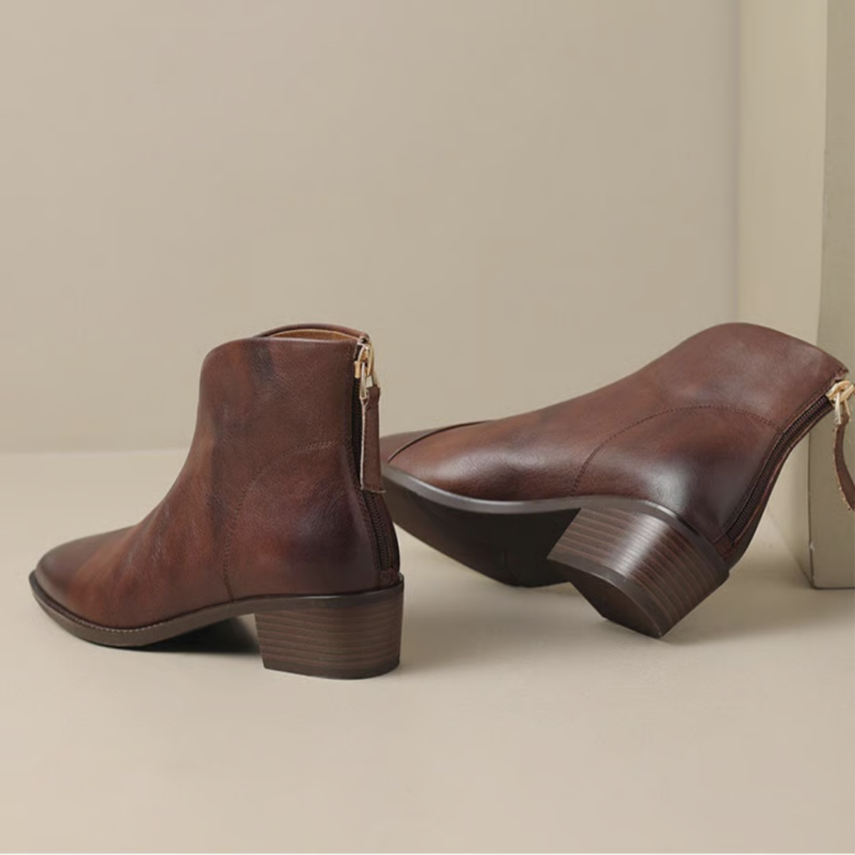 Buty Zimowe Damskie Botki Na Niskim Obcasie | Eleganckie Za Kostkę