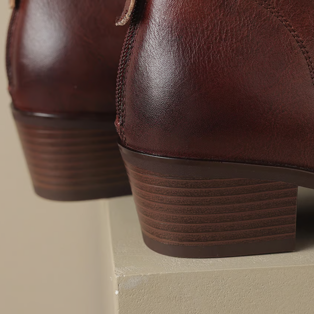 Buty Zimowe Damskie Botki Na Niskim Obcasie | Eleganckie Za Kostkę
