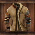 Heren Warme Teddy Vest met Rits en Vintage Ontwerp