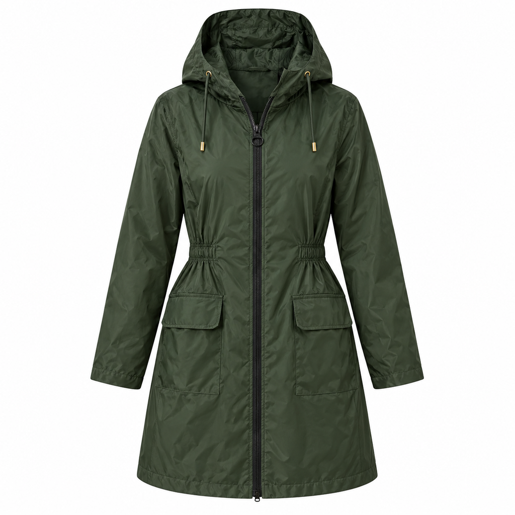 Imogen Walker | Hooded Raincoat with Drawstring Waist