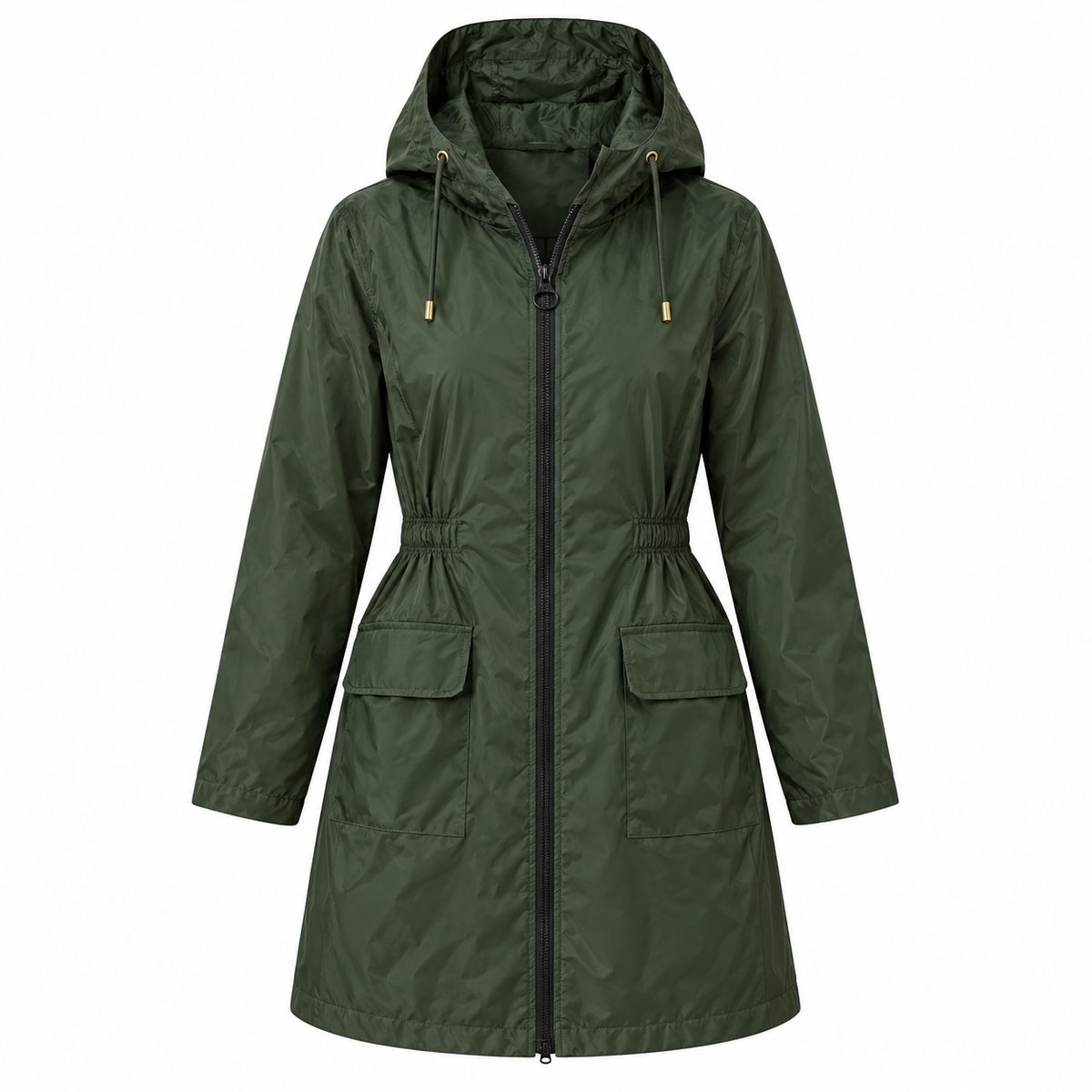 Imogen Walker | Hooded Raincoat with Drawstring Waist