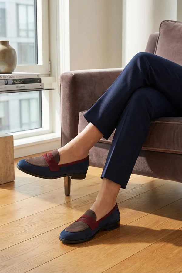 Mocassins À Bout Rond avec Petit Talon pour Femmes | Idéaux pour Le Bureau Et Les Sorties Quotidiennes