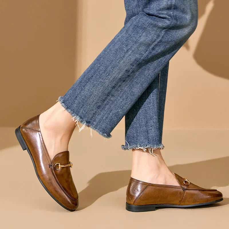 Mocassins femme à mors métallique