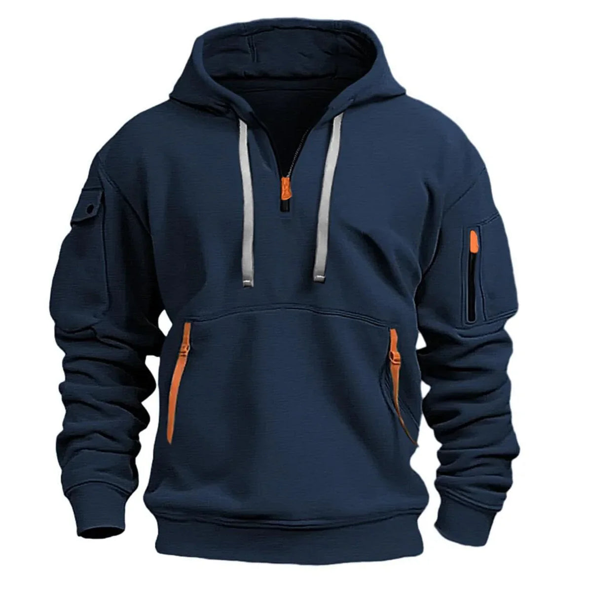 Sweter Męski Bluza z Kapturem | Kieszenie na Zamek Na Co Dzień i Sport