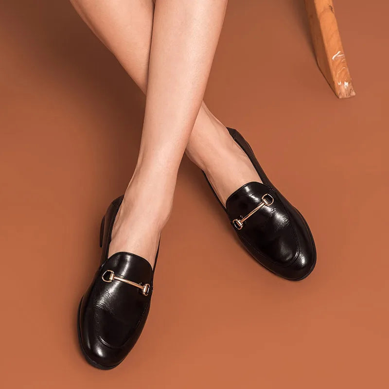 Mocassins femme à mors métallique