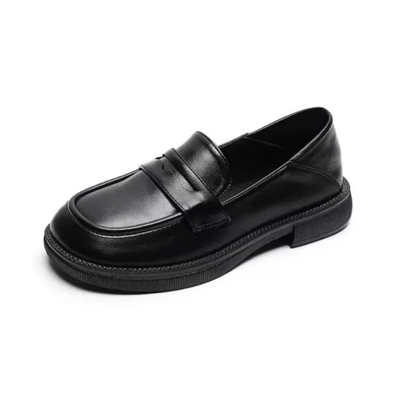Mocassins femme à bride et bout rond en similicuir
