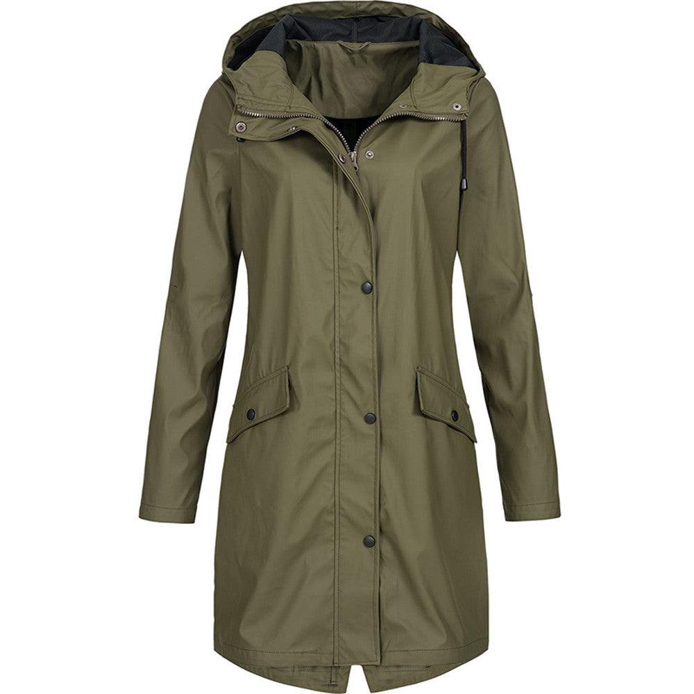 Phoebe Cartwright | Hooded Long Rain Jacket Waterproof