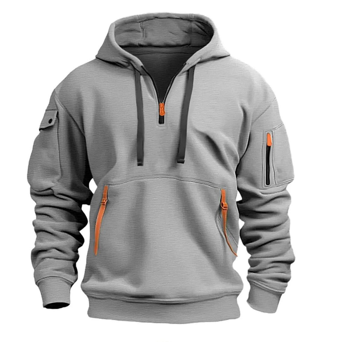 Sweter Męski Bluza z Kapturem | Kieszenie na Zamek Na Co Dzień i Sport