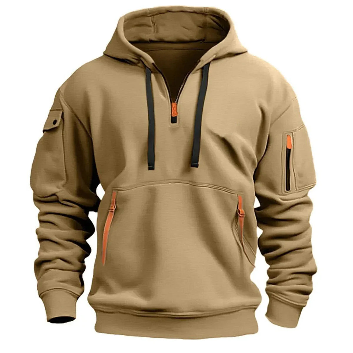 Sweter Męski Bluza z Kapturem | Kieszenie na Zamek Na Co Dzień i Sport