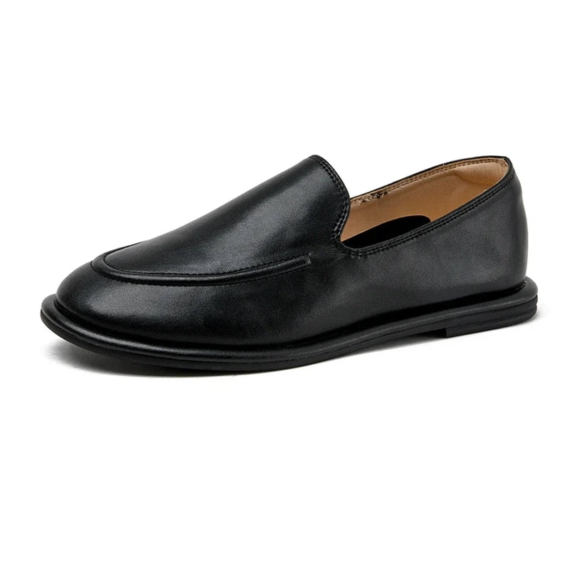 Mocassins femme à enfiler à bout rond épuré