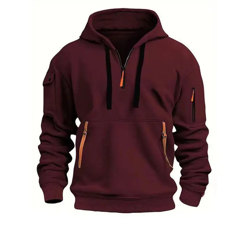 Sweter Męski Bluza z Kapturem | Kieszenie na Zamek Na Co Dzień i Sport