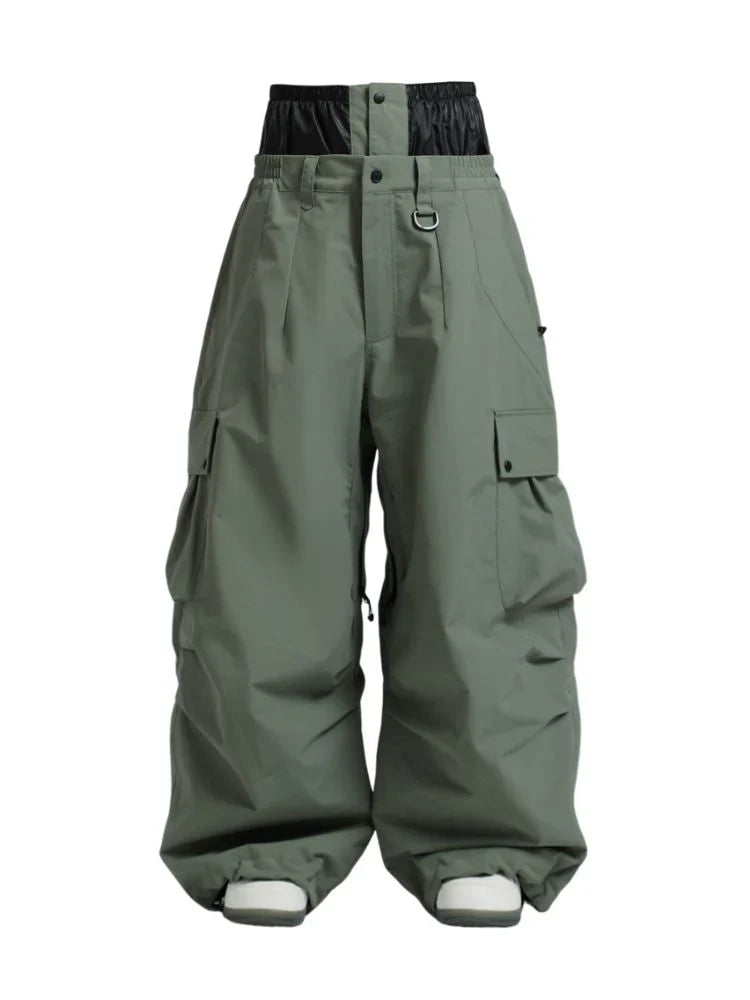 Unisex spodnie snowboardowe | Luźny zimowy krój cargo