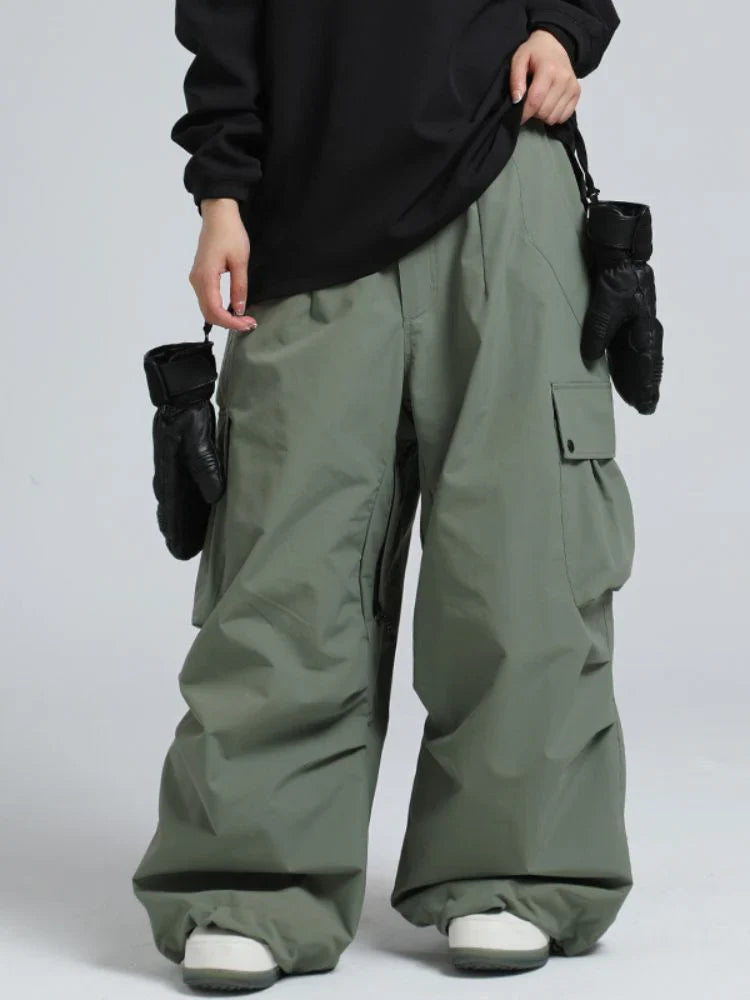 Unisex spodnie snowboardowe | Luźny zimowy krój cargo