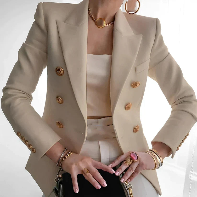 Blazer à Boutonnage Simple avec Épaules Structurées pour Femme | Idéal pour les Occasions Formelles et Professionnelles