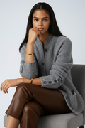 WOOL CARDIGAN | BUTTON FRONT KNIT JACKET