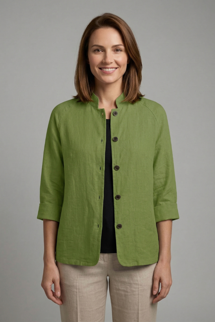 Women’s Shirt with Button Fastening and Long Sleeves