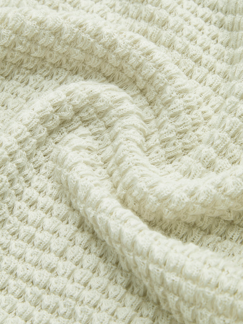 Women's Long Sleeve Tops with Waffle Knit | Crew Neck