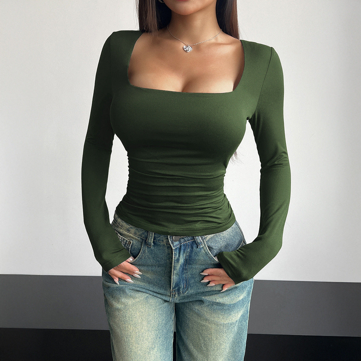 Women’s Tight Shirt Long Sleeve | Square Neck
