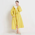 Poppy Evans | Womens Mid-Length Hooded Raincoat in Sunshine Yellow