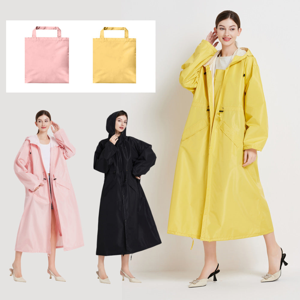 Poppy Evans | Womens Mid-Length Hooded Raincoat in Sunshine Yellow
