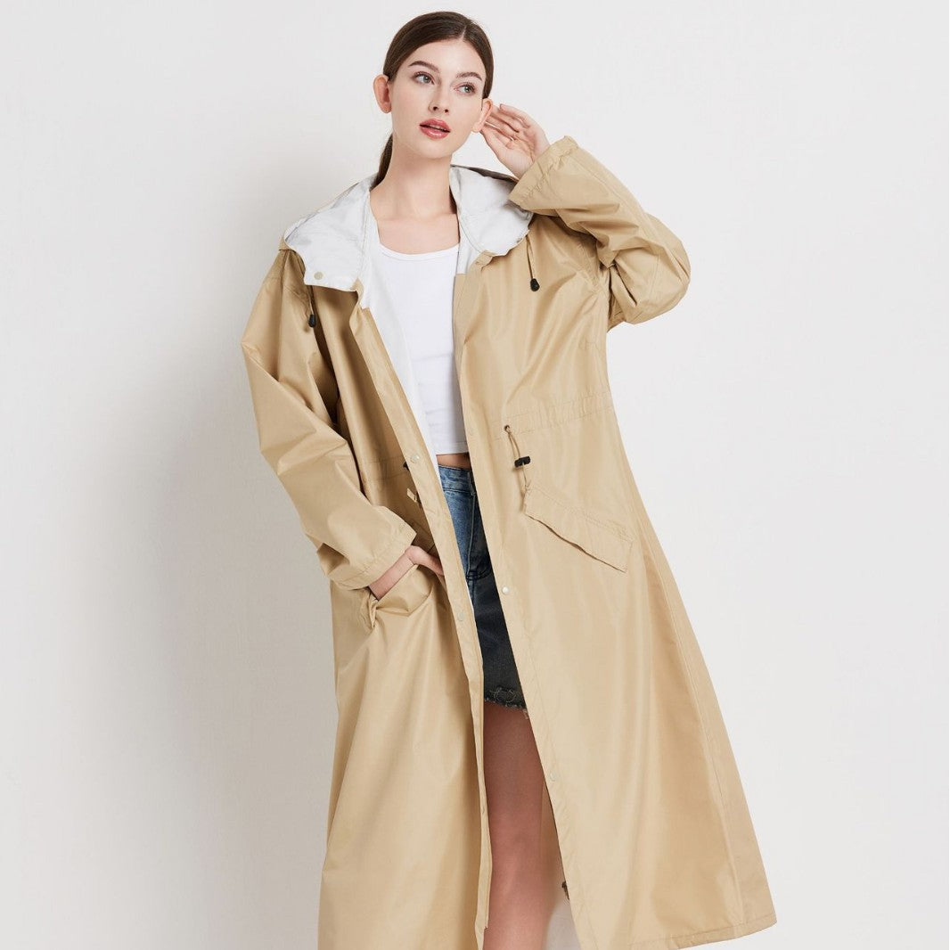 Poppy Evans | Womens Mid-Length Hooded Raincoat in Sunshine Yellow