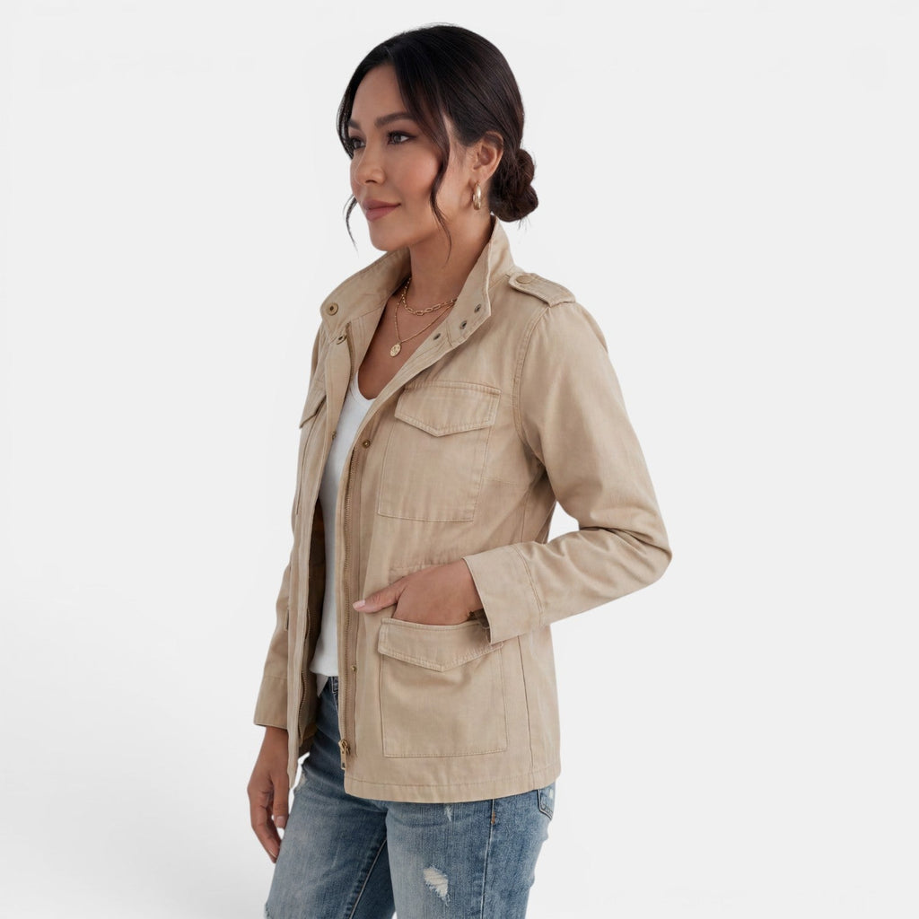 Chaqueta Mujer Entretiempo Casual con Cremallera