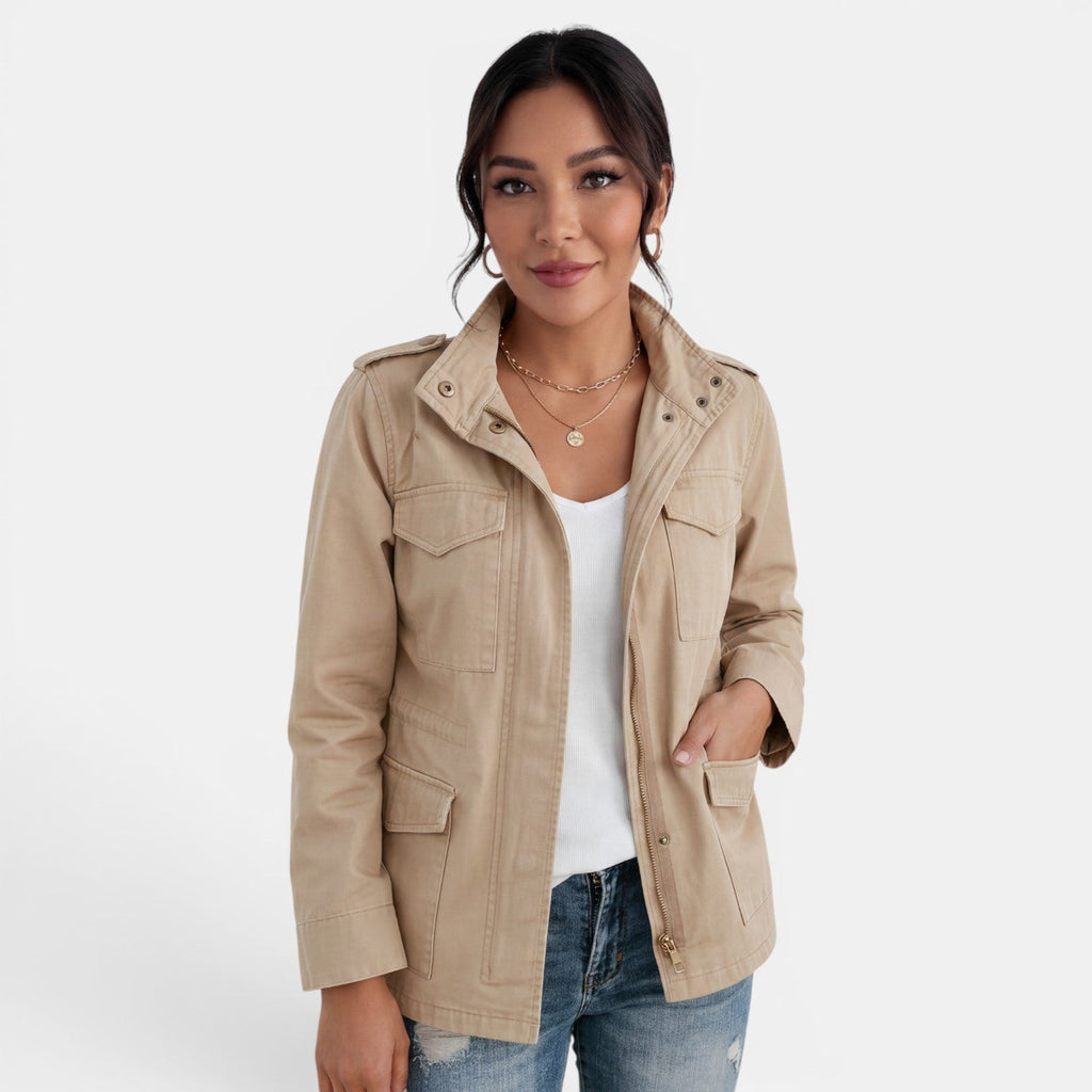 Chaqueta Mujer Entretiempo Casual con Cremallera