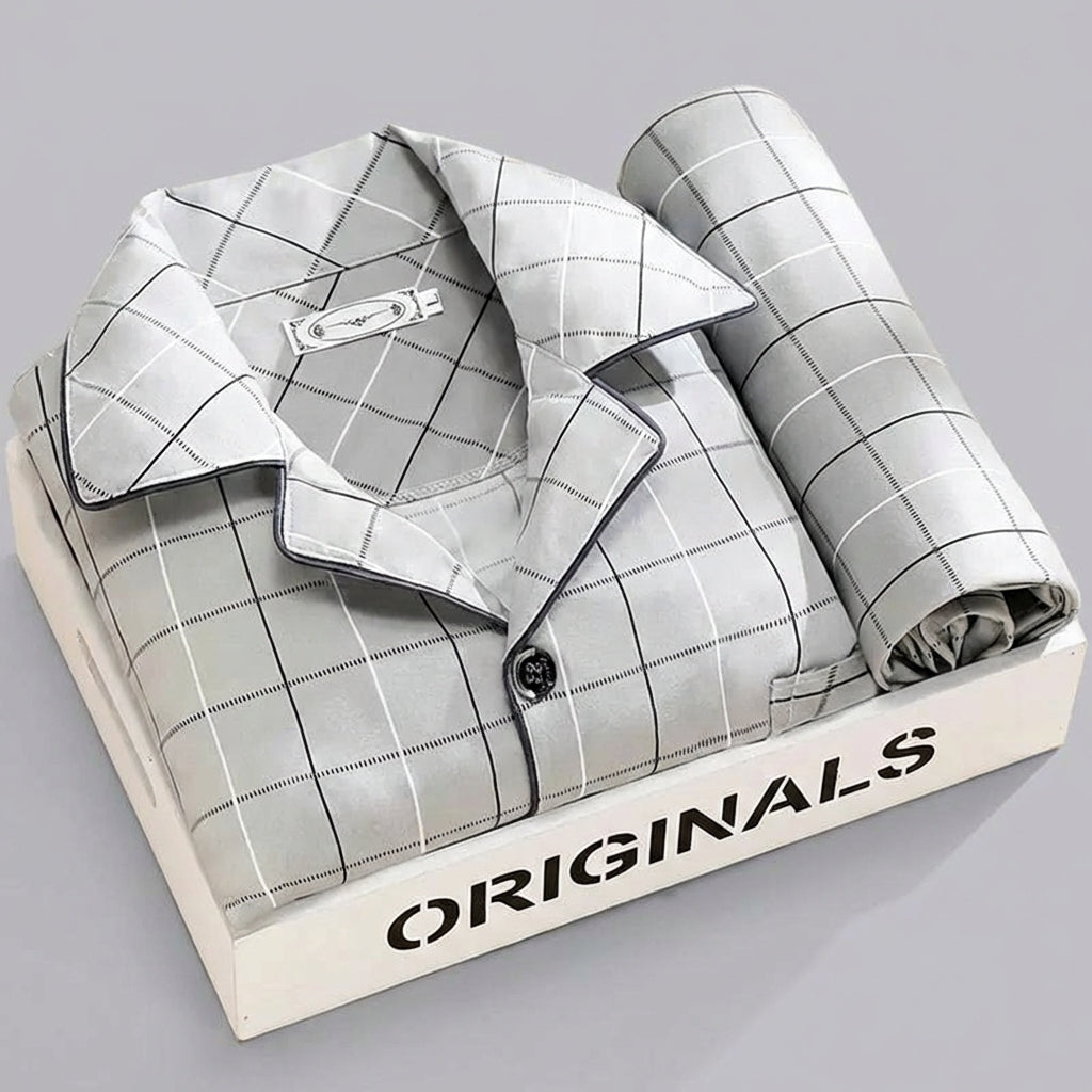 Pyjama set met overhemd en knoopsluiting