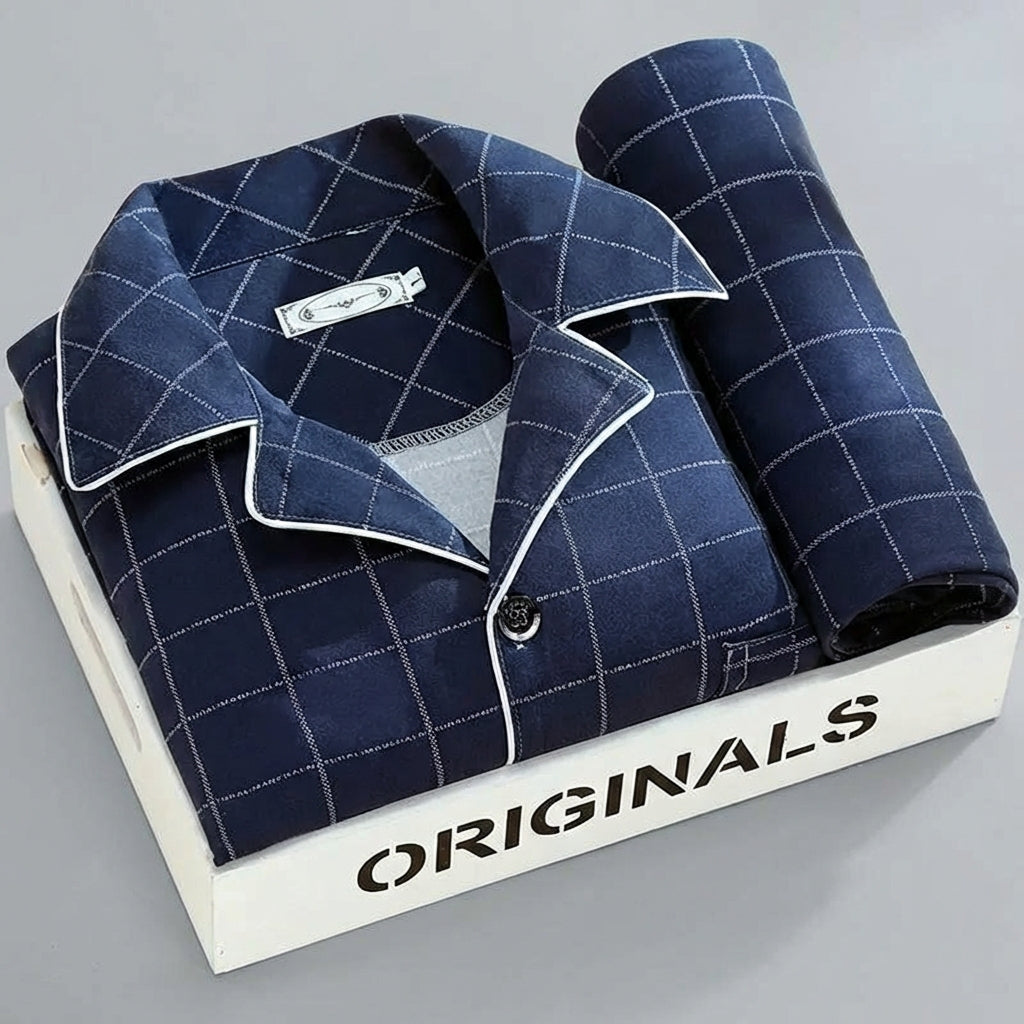Pyjama set met overhemd en knoopsluiting