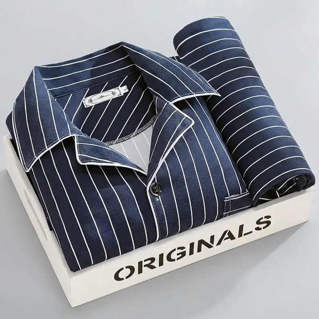 Pyjama set met overhemd en knoopsluiting