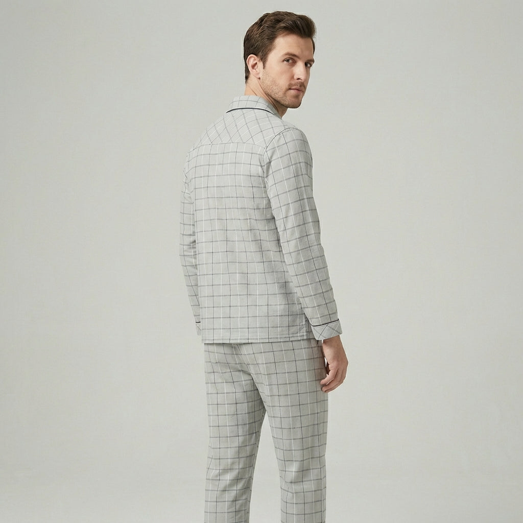 Pyjama set met overhemd en knoopsluiting