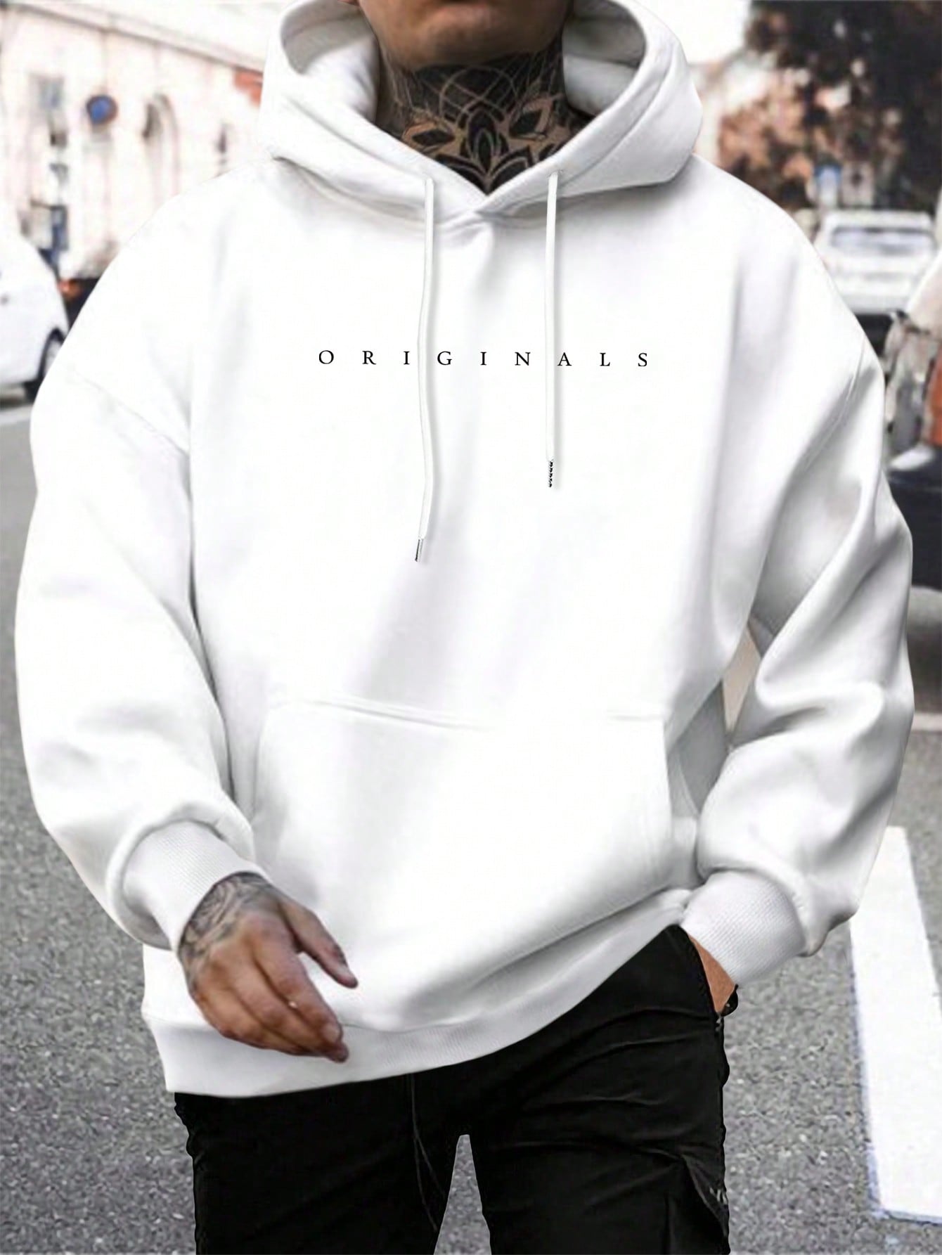 Originals | Heren sweatshirt met capuchon en letterprint