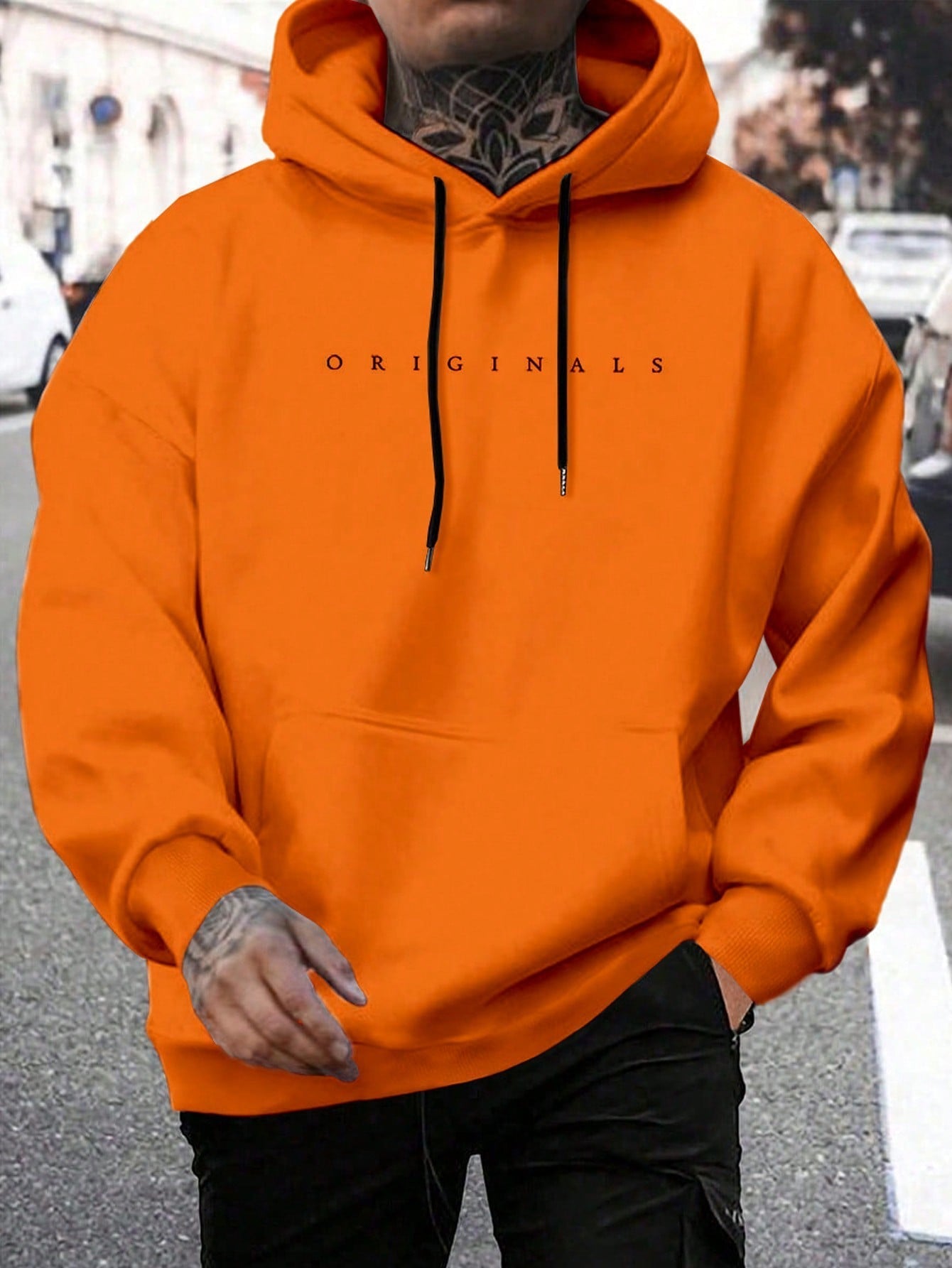 Originals | Heren sweatshirt met capuchon en letterprint