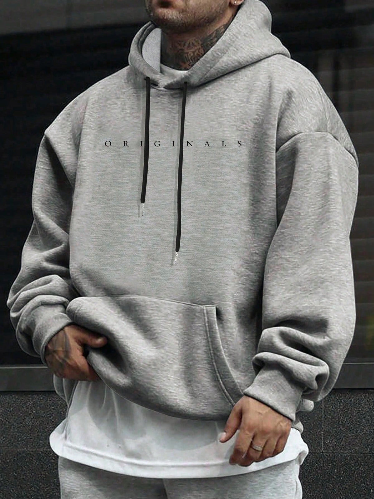 Originals | Heren sweatshirt met capuchon en letterprint