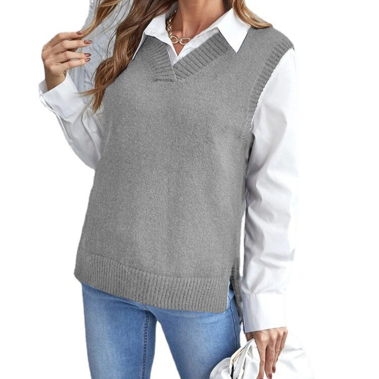 Taryn | Women's V-Neck Sleeveless Sweater Vest