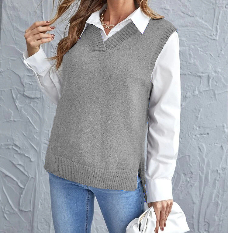 Taryn | Women's V-Neck Sleeveless Sweater Vest