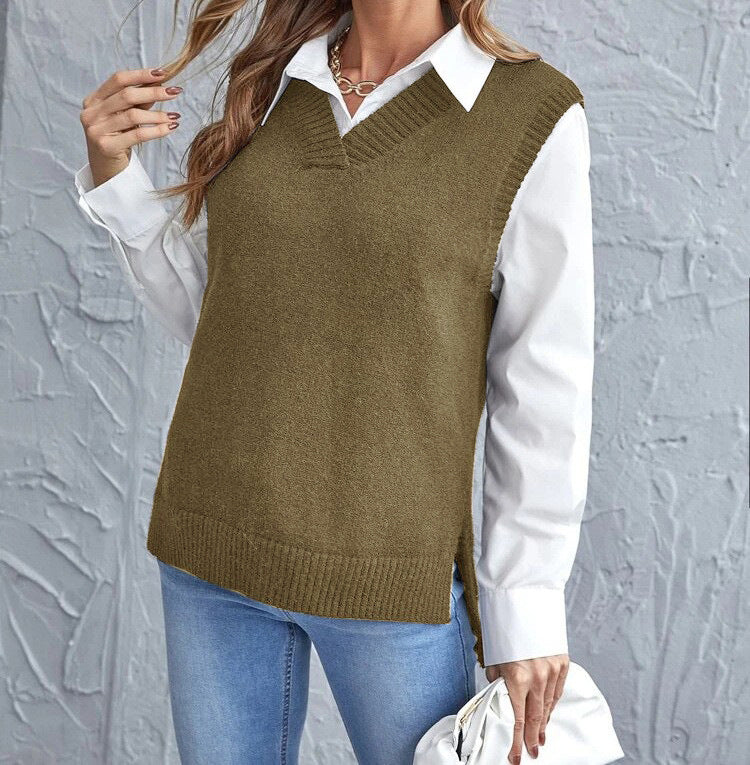 Taryn | Women's V-Neck Sleeveless Sweater Vest